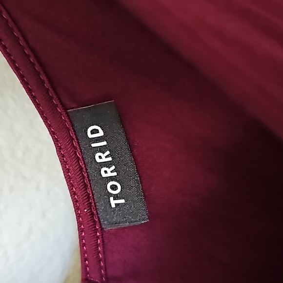 Torrid Basic Casual Maroon Lace Strap Tank Large - Picture 3 of 4